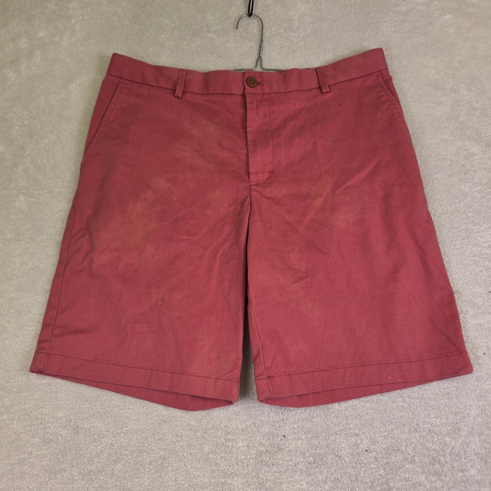 IZOD Mens Salmon Pink Chino Shorts Size 34 Flat Front Cotton Twill 4773